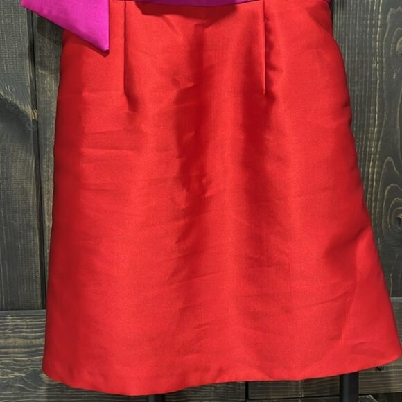 Anthropologie Hutch Bow Tie Mini Dress 6 Pink Red Cocktail Party Prom Boho - Picture 3 of 13